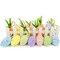 Easter Egg Ornaments and Carrot Hanging Ornaments 12 Pieces Colorful 6 Pieces Premium Foam Glitter Artificial Carrots Tree Decorations Home Party DIY Crafts